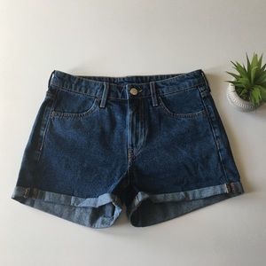 High waisted jean shorts